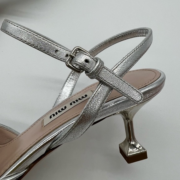 Authentic Miu Miu silver slingbacks - Picture 8 of 13